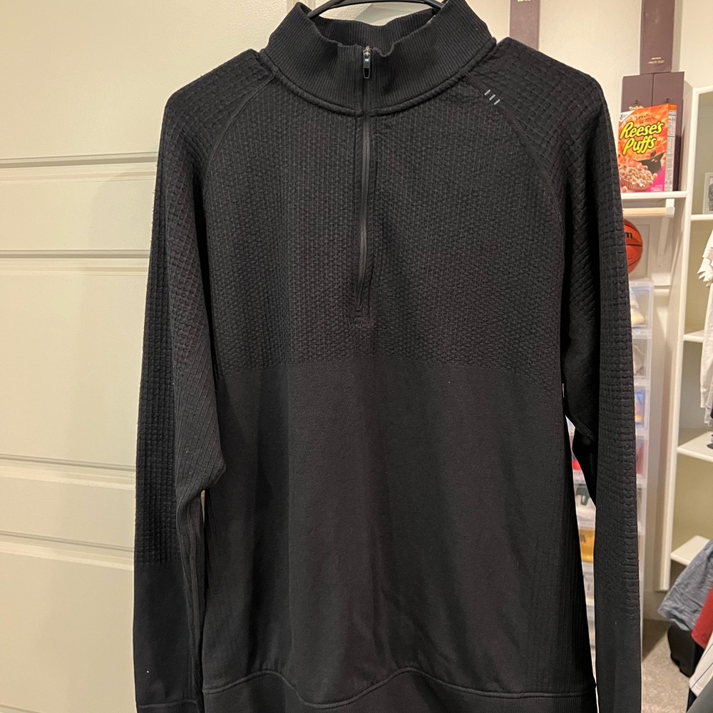 Lululemon Black QuarterZip long sleeve size large worn ONCE.